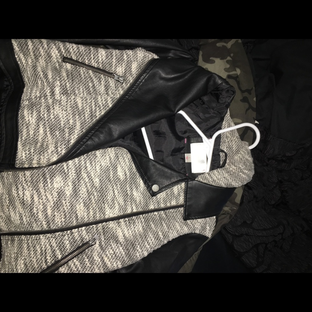 Black leather jacket